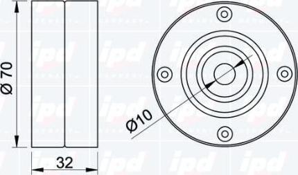 IPD 14-0321 - Паразитний / Провідний ролик, зубчастий ремінь autocars.com.ua