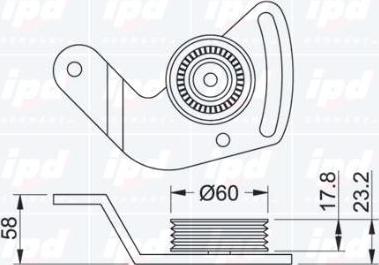 IPD 14-0337 - Паразитний / провідний ролик, поліклиновий ремінь autocars.com.ua