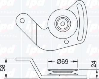 IPD 14-0338 - Натяжна ролик, клиновий ремінь autocars.com.ua