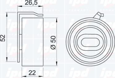 IPD 14-0350 - Натяжна ролик, ремінь ГРМ autocars.com.ua