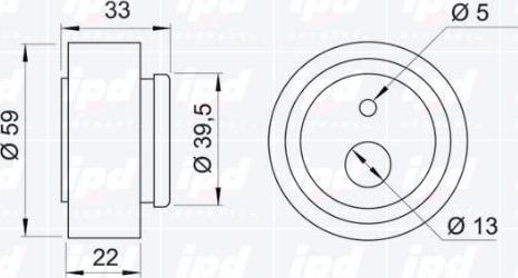 IPD 14-0400 - Натяжной ролик, ремень ГРМ avtokuzovplus.com.ua