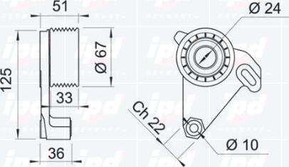 IPD 14-0499 - Натяжна ролик, ремінь ГРМ autocars.com.ua