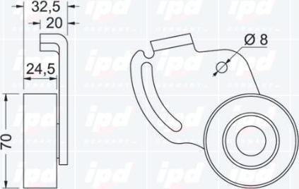 IPD 14-0524 - Направляющий ролик, поликлиновый ремень avtokuzovplus.com.ua