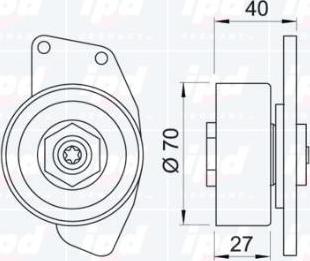 IPD 14-0583 - Паразитний / провідний ролик, поліклиновий ремінь autocars.com.ua