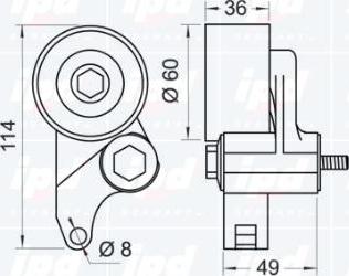 IPD 14-0588 - Натяжна ролик, ремінь ГРМ autocars.com.ua