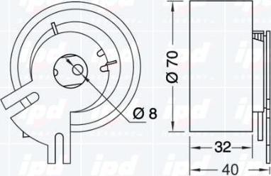 IPD 14-0664 - Натяжной ролик, ремень ГРМ avtokuzovplus.com.ua