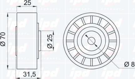 IPD 14-0670 - Направляющий ролик, поликлиновый ремень avtokuzovplus.com.ua