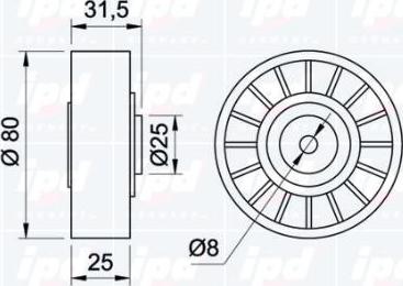 IPD 14-0674 - Направляющий ролик, поликлиновый ремень avtokuzovplus.com.ua