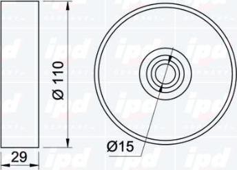 IPD 14-0689 - Направляющий ролик, поликлиновый ремень avtokuzovplus.com.ua