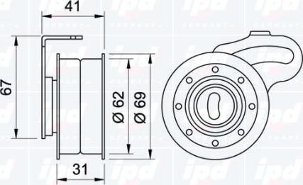 IPD 14-0803 - Натяжной ролик, ремень ГРМ avtokuzovplus.com.ua