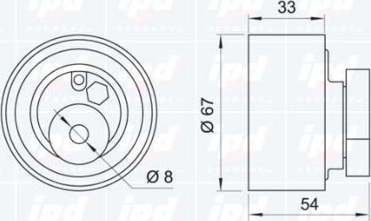 IPD 14-0828 - Натяжной ролик, ремень ГРМ autodnr.net