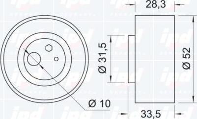 IPD 14-0832 - Натяжна ролик, ремінь ГРМ autocars.com.ua
