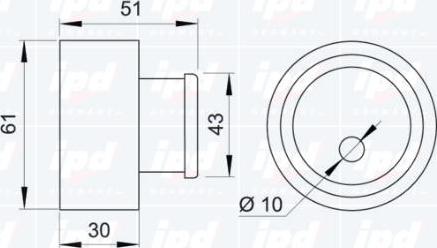 IPD 14-0910 - Натяжна ролик, ремінь ГРМ autocars.com.ua