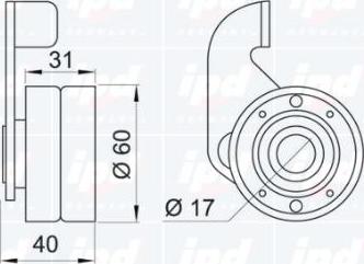 IPD 14-0922 - Натяжна ролик, ремінь ГРМ autocars.com.ua