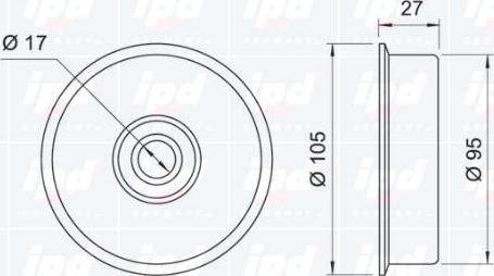 IPD 14-0961 - Паразитний / провідний ролик, поліклиновий ремінь autocars.com.ua