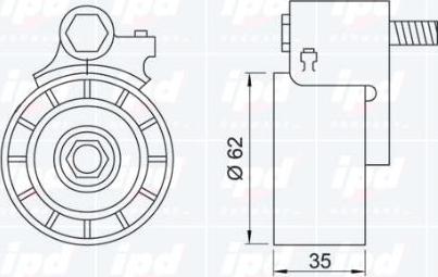 IPD 14-1000 - Натяжна ролик, ремінь ГРМ autocars.com.ua