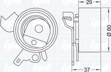 IPD 14-1072 - Натяжна ролик, ремінь ГРМ autocars.com.ua