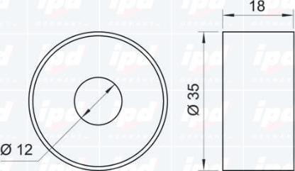 IPD 15-0121 - Паразитний / Провідний ролик, зубчастий ремінь autocars.com.ua