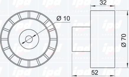 IPD 15-0156 - Паразитний / Провідний ролик, зубчастий ремінь autocars.com.ua