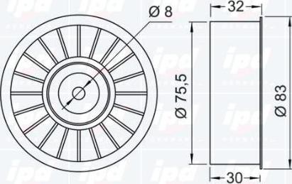 IPD 15-0245 - Паразитний / Провідний ролик, зубчастий ремінь autocars.com.ua