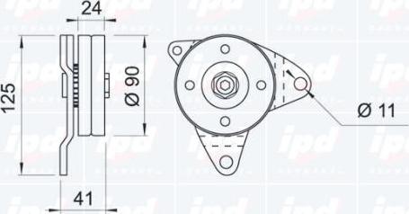 IPD 15-0317 - Паразитний / провідний ролик, поліклиновий ремінь autocars.com.ua