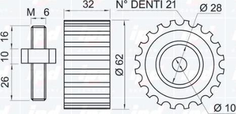 IPD 15-0328 - Паразитний / Провідний ролик, зубчастий ремінь autocars.com.ua