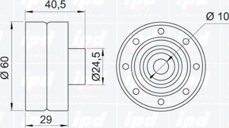 IPD 15-0359 - Паразитний / Провідний ролик, зубчастий ремінь autocars.com.ua