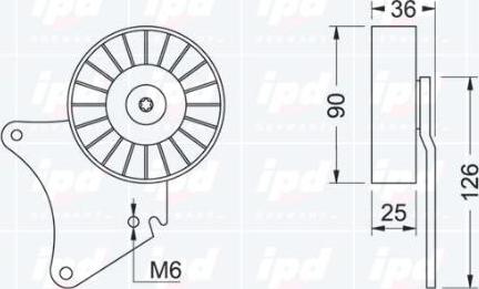 IPD 15-0370 - Направляющий ролик, поликлиновый ремень avtokuzovplus.com.ua