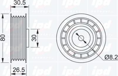 IPD 15-0458 - Паразитний / провідний ролик, поліклиновий ремінь autocars.com.ua