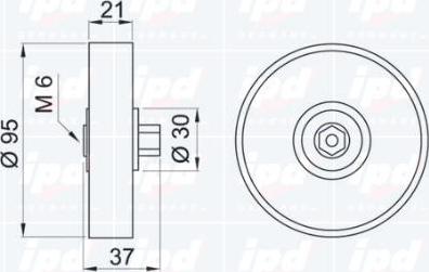 IPD 15-0514 - Паразитний / провідний ролик, поліклиновий ремінь autocars.com.ua