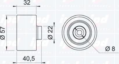 IPD 15-0522 - Паразитний / Провідний ролик, зубчастий ремінь autocars.com.ua