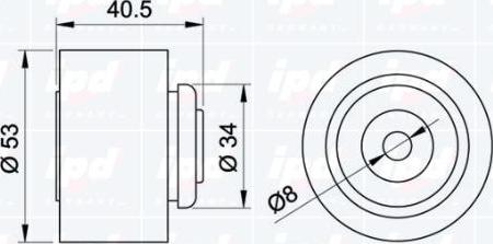 IPD 15-0602 - Паразитний / Провідний ролик, зубчастий ремінь autocars.com.ua