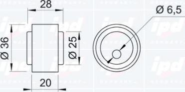 IPD 15-0604 - Паразитний / Провідний ролик, зубчастий ремінь autocars.com.ua