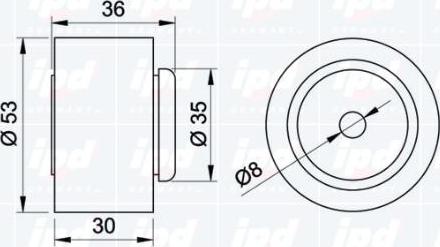 IPD 15-0605 - Паразитний / Провідний ролик, зубчастий ремінь autocars.com.ua