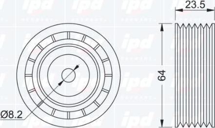 IPD 15-0616 - Направляющий ролик, поликлиновый ремень avtokuzovplus.com.ua