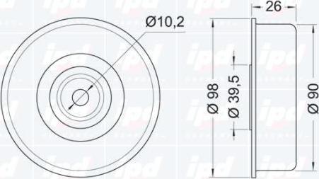 IPD 15-0757 - Направляющий ролик, поликлиновый ремень avtokuzovplus.com.ua