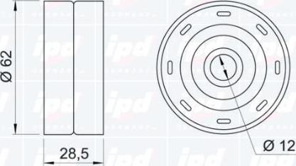 IPD 15-0804 - Паразитний / Провідний ролик, зубчастий ремінь autocars.com.ua