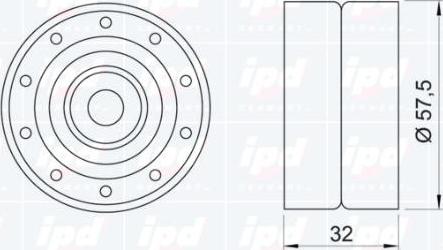 IPD 15-0834 - Паразитний / Провідний ролик, зубчастий ремінь autocars.com.ua