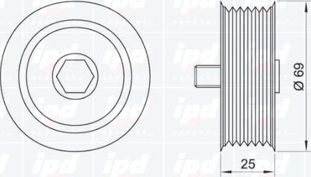 IPD 15-0841 - Паразитний / провідний ролик, поліклиновий ремінь autocars.com.ua