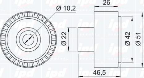 IPD 15-0880 - Направляющий ролик, поликлиновый ремень avtokuzovplus.com.ua