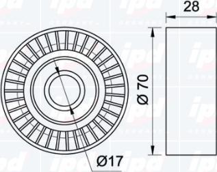 IPD 15-0882 - Паразитний / провідний ролик, поліклиновий ремінь autocars.com.ua