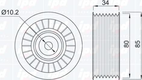 IPD 15-3064 - Паразитний / провідний ролик, поліклиновий ремінь autocars.com.ua