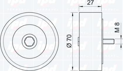 IPD 15-3075 - Направляющий ролик, поликлиновый ремень avtokuzovplus.com.ua