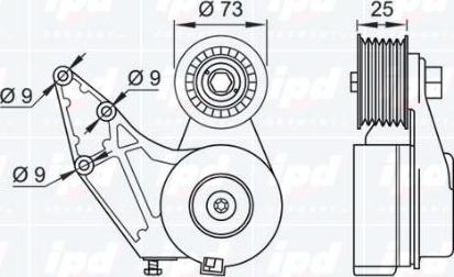 IPD 15-3076 - Направляющий ролик, поликлиновый ремень avtokuzovplus.com.ua