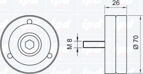 IPD 15-3083 - Паразитний / провідний ролик, поліклиновий ремінь autocars.com.ua