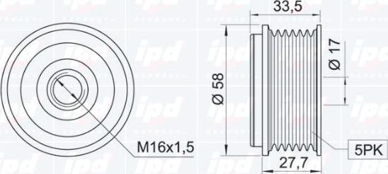 IPD 15-3185 - Шкив генератора, муфта avtokuzovplus.com.ua