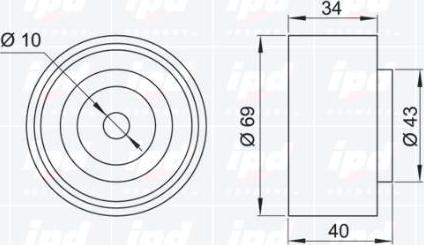 IPD 15-3248 - Паразитний / Провідний ролик, зубчастий ремінь autocars.com.ua