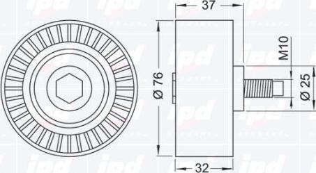 IPD 15-3250 - Паразитний / Провідний ролик, зубчастий ремінь autocars.com.ua