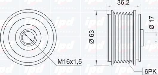 IPD 15-3279 - Ремінний шків, генератор autocars.com.ua