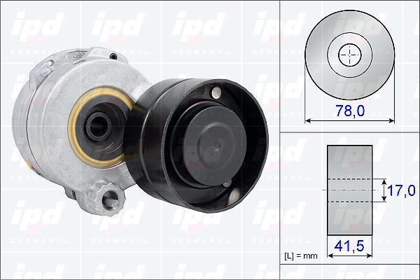 IPD 15-3375 - Паразитний / провідний ролик, поліклиновий ремінь autocars.com.ua